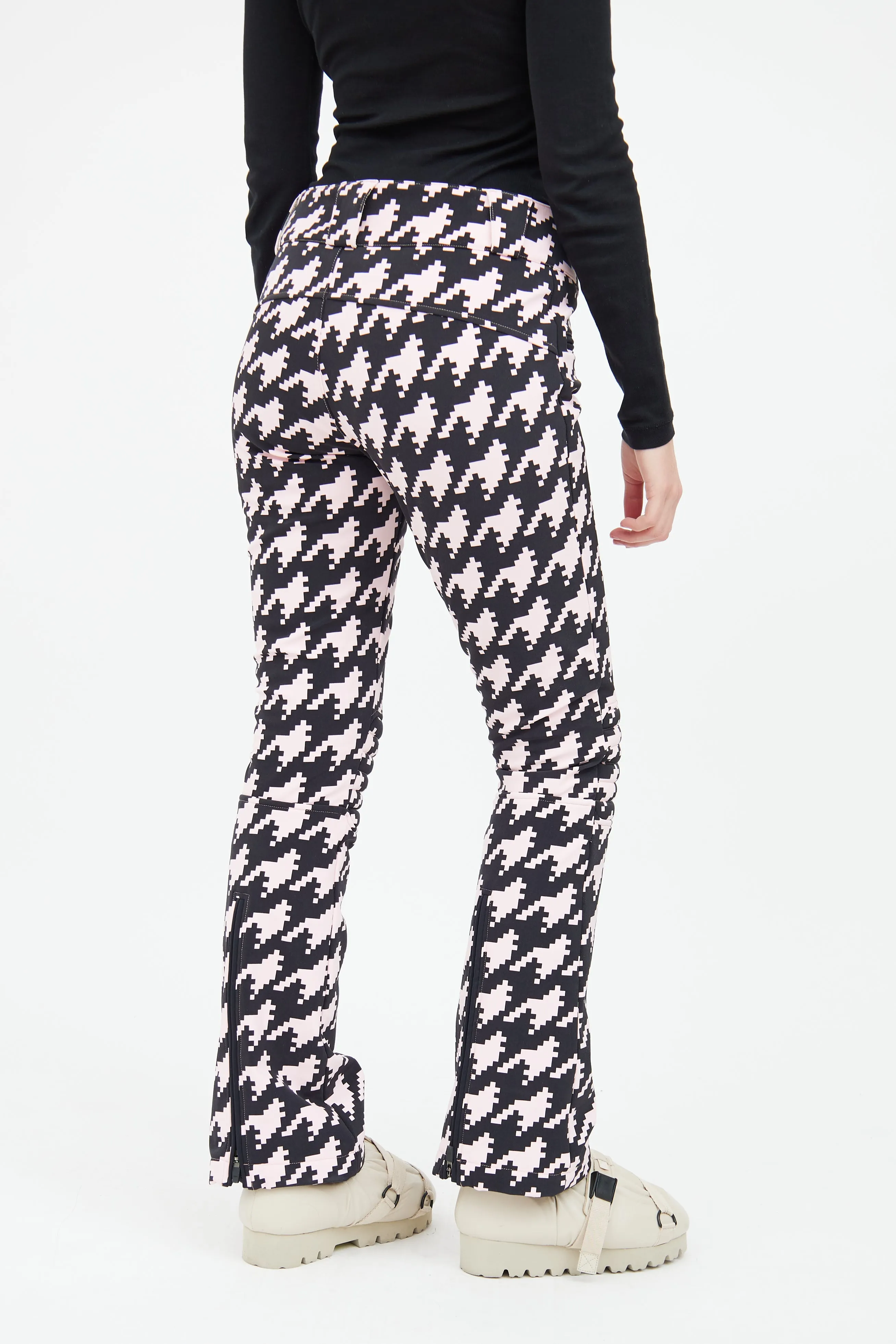 Black & Pink Houndstooth Aurora Ski Pant