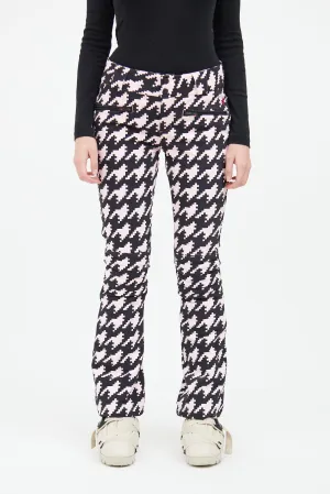 Black & Pink Houndstooth Aurora Ski Pant