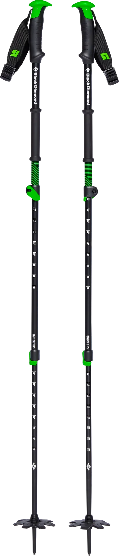Black Diamond Traverse 3 Ski Poles Black/Green | Buy Black Diamond Traverse 3 Ski Poles Black/Green here | Outnorth
