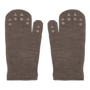 Mittens Merino Wool - Brown Melange