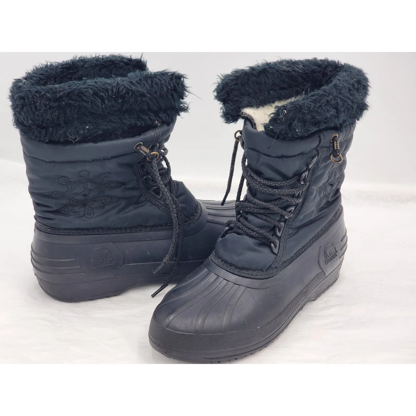 Sorel Boots Womens 8 Insulated Winter Black Snow Cold Weather Warm Waterproof