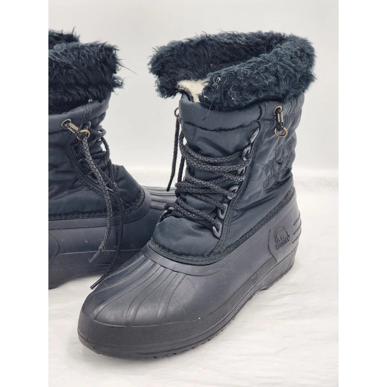 Sorel Boots Womens 8 Insulated Winter Black Snow Cold Weather Warm Waterproof