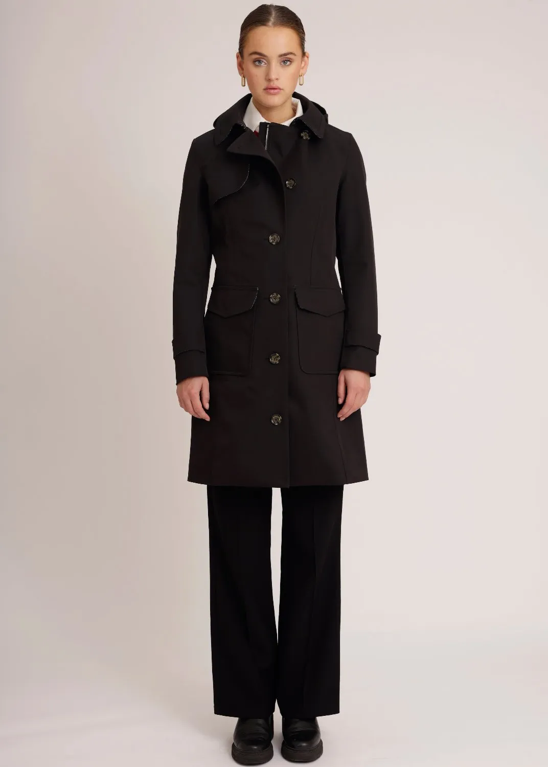 Waterproof Tailored Trenchcoat - Black