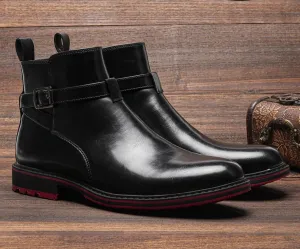 Yeknu Leather Boots Red Bottom Autumn Winter Fashion Comfortable Ankle Boots #Al643